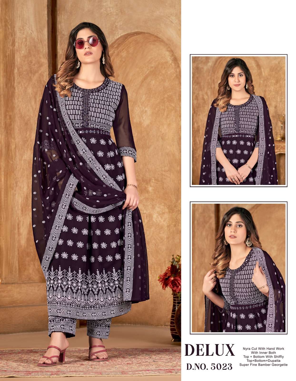 tunic house deluxe georgatte beautiful look kurti with pant dupatta size set
