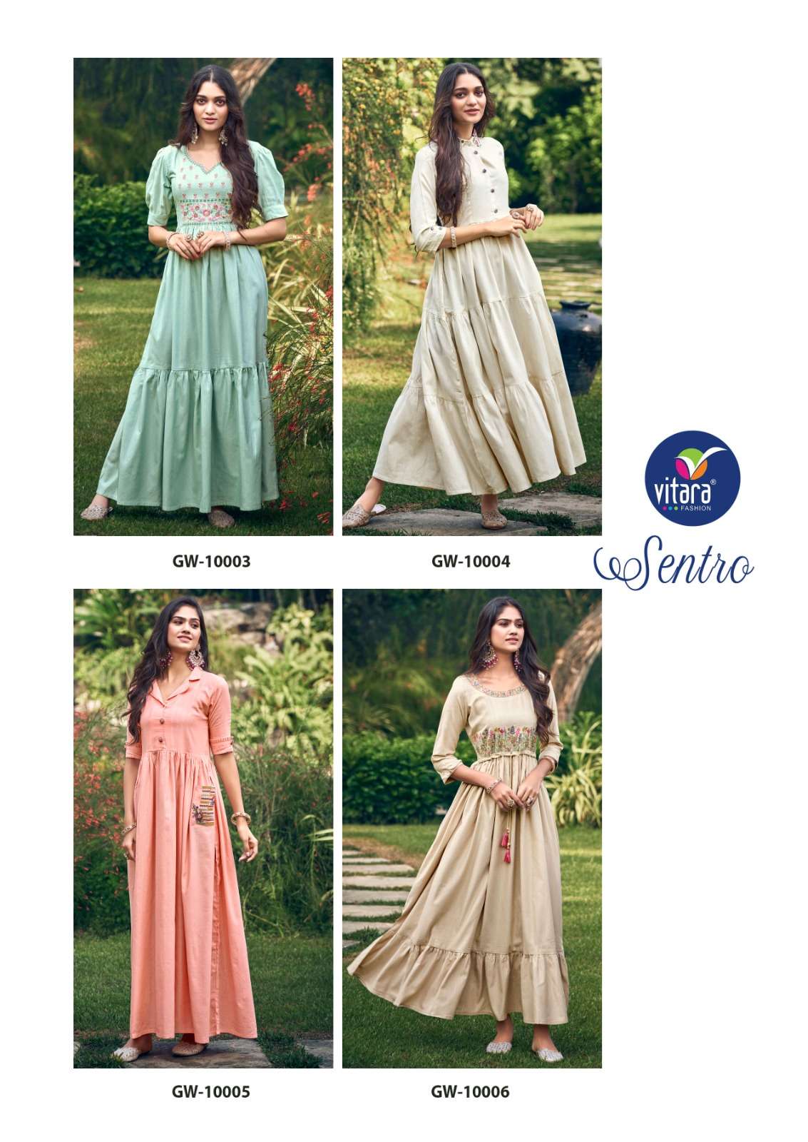 vitara fashion sentro cotton gracefull look kurti catalog