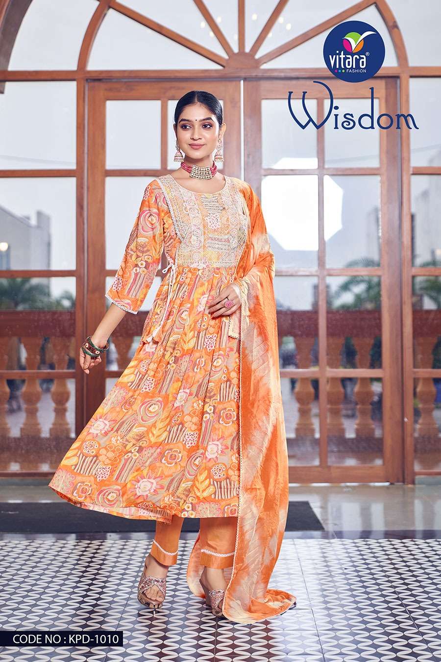 vitara fashion wisdom rayon gorgeous look top bottom with dupatta catalog