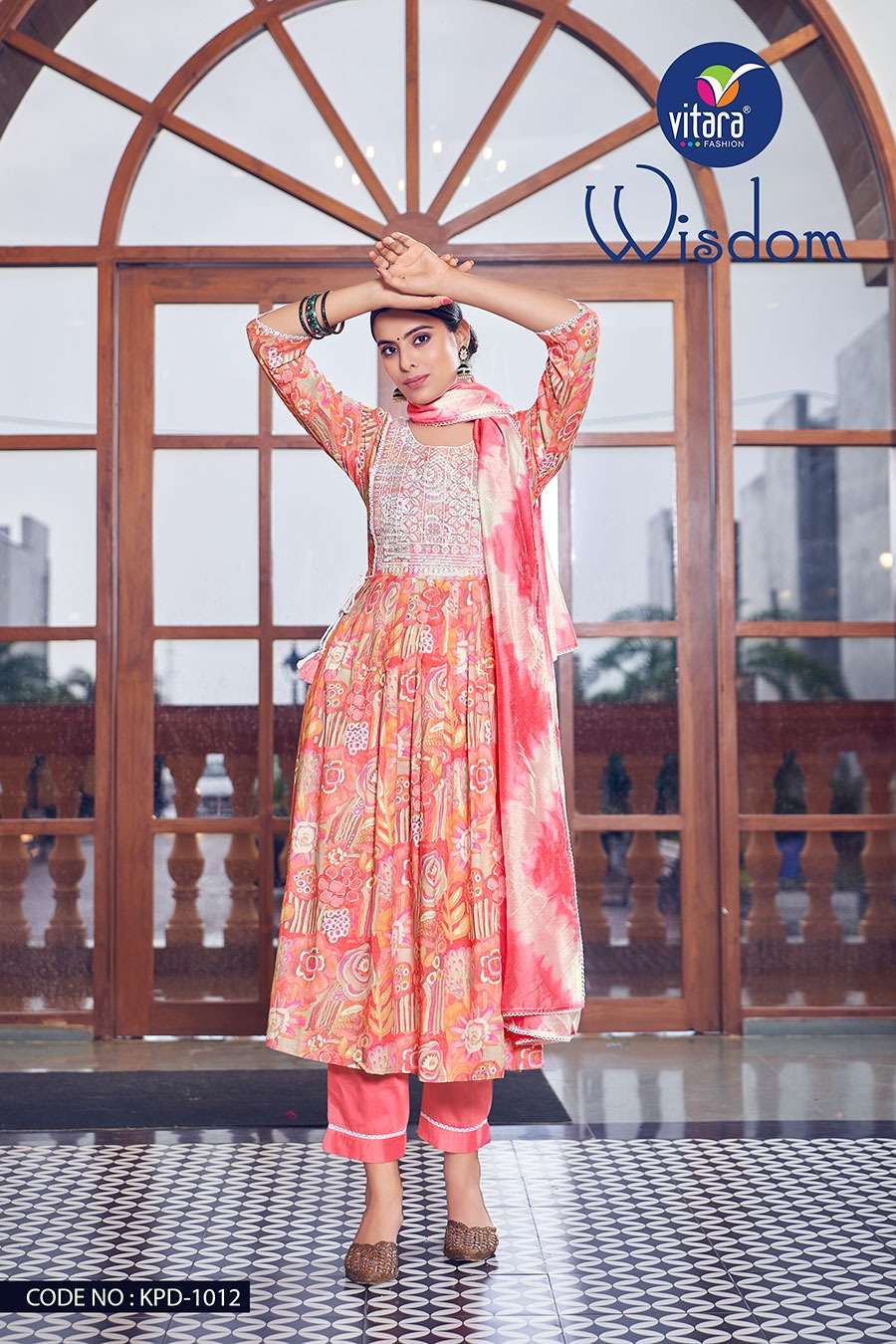 vitara fashion wisdom rayon gorgeous look top bottom with dupatta catalog