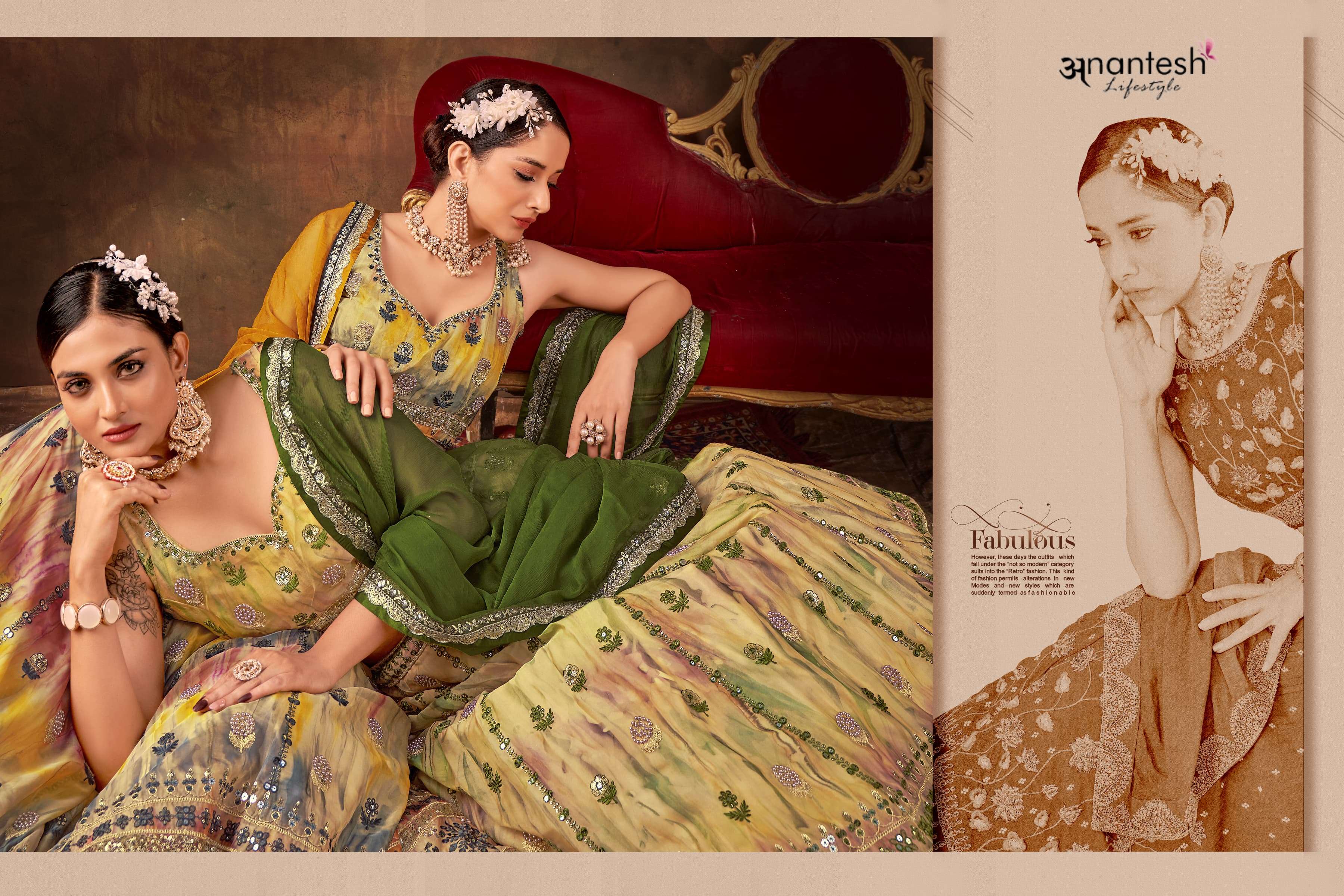 anantesh lifestyle queen vol 1 series 8001 to 8007 fancy festive look saree catalog