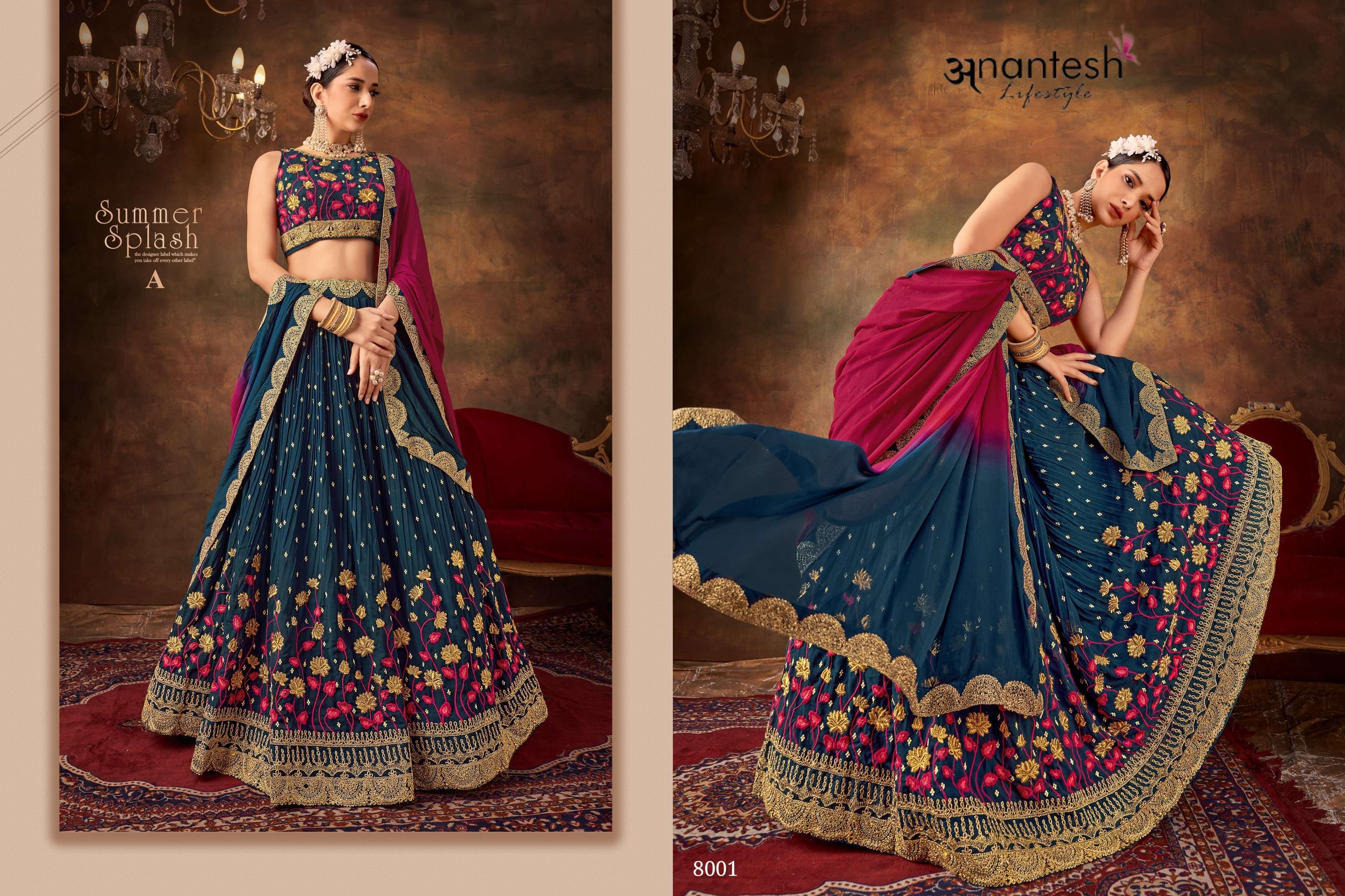 anantesh lifestyle queen vol 1 series 8001 to 8007 fancy festive look saree catalog