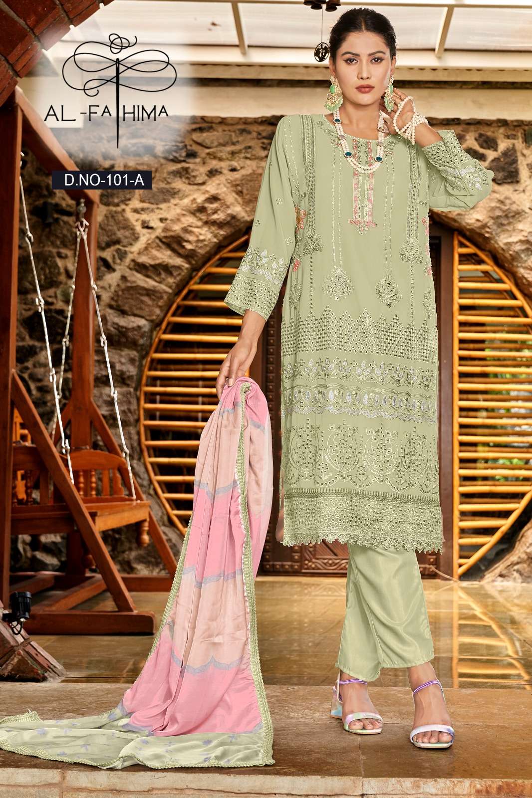 banwery afreen faux georgeete catchy look salwar suit catalog