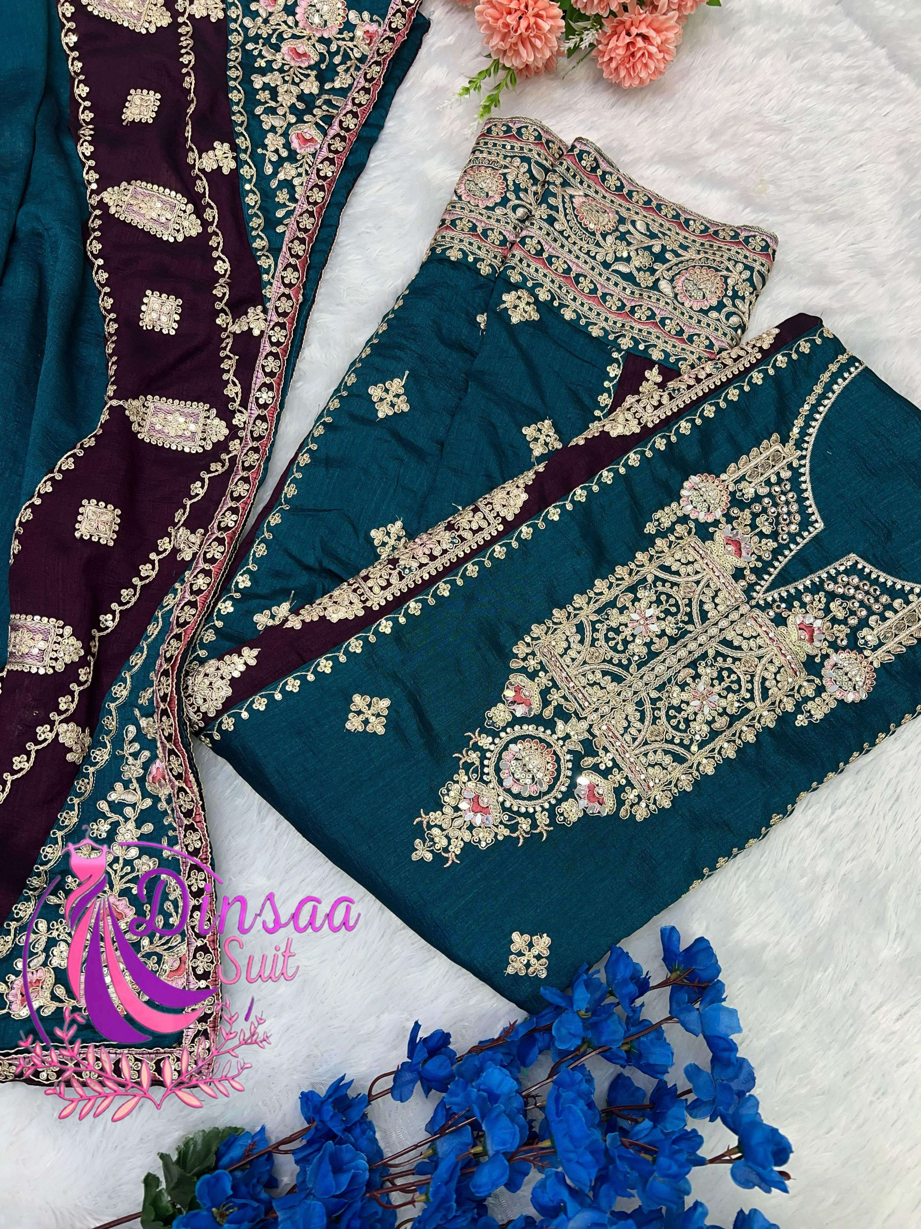 dinsaa suit d s no 239 chinnin silk regal  look salwar suit catalog