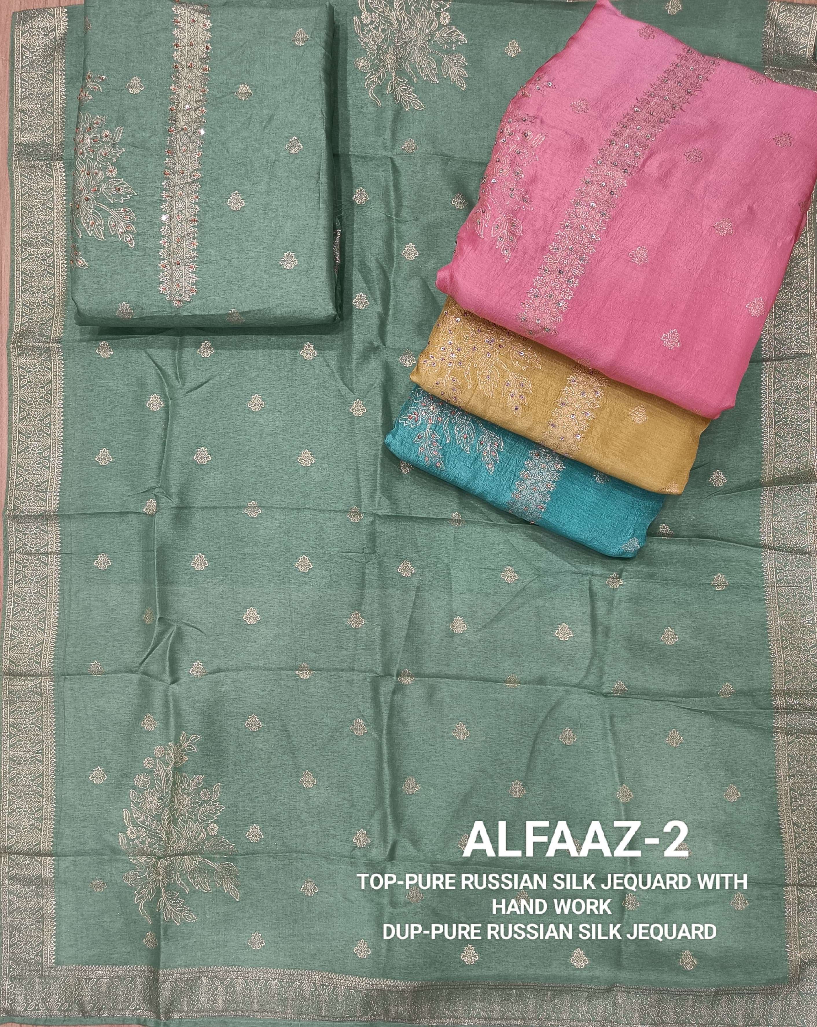 four dots alfaaz vol 2  rusian silk elegant salwar suit catyalog