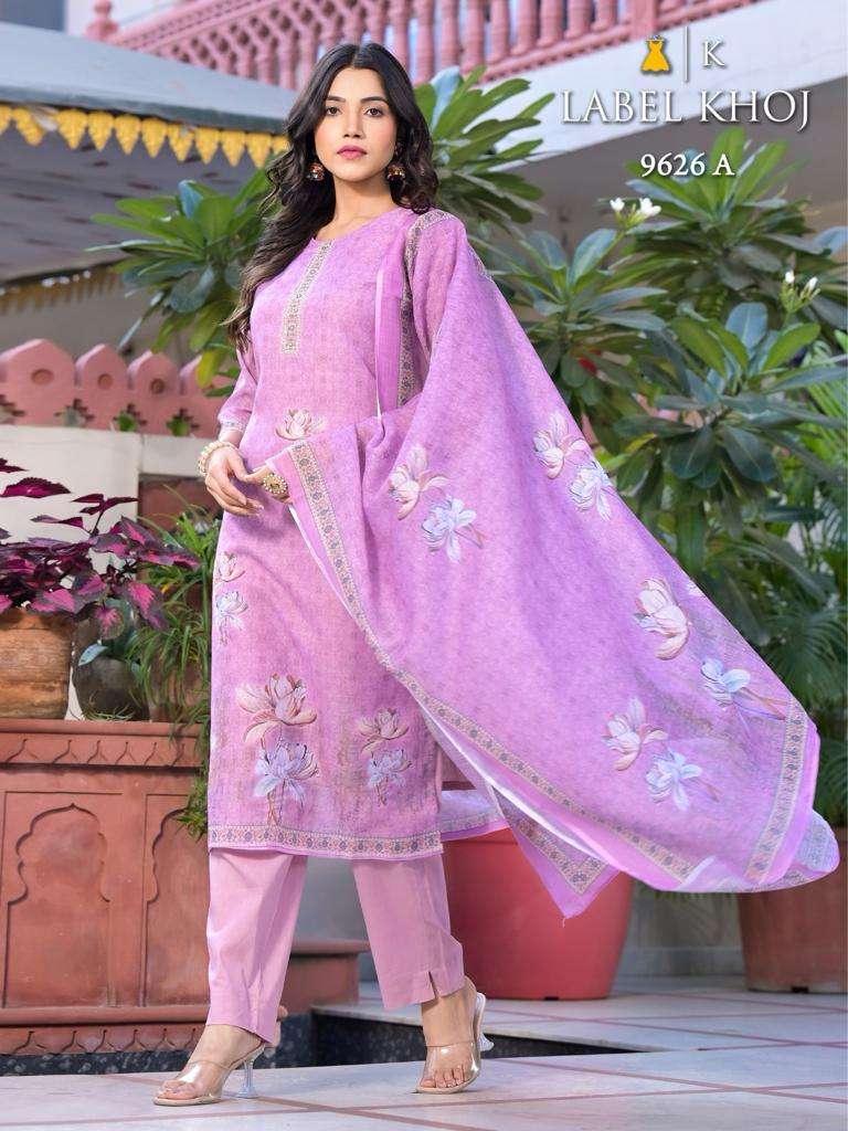 khazana suit Label Khoj d no 9626 linen catchy look Kurti With dupatta pant size set