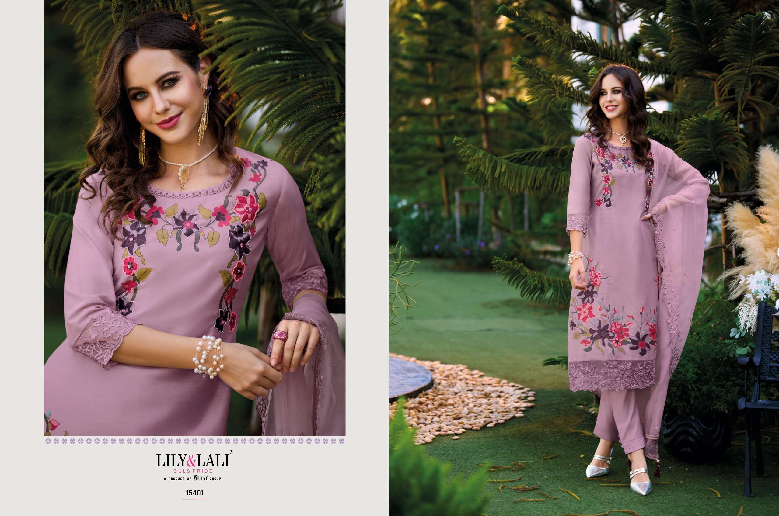 lily and lali manyata chanderi silk new and modern look top bottom with dupatta catalog