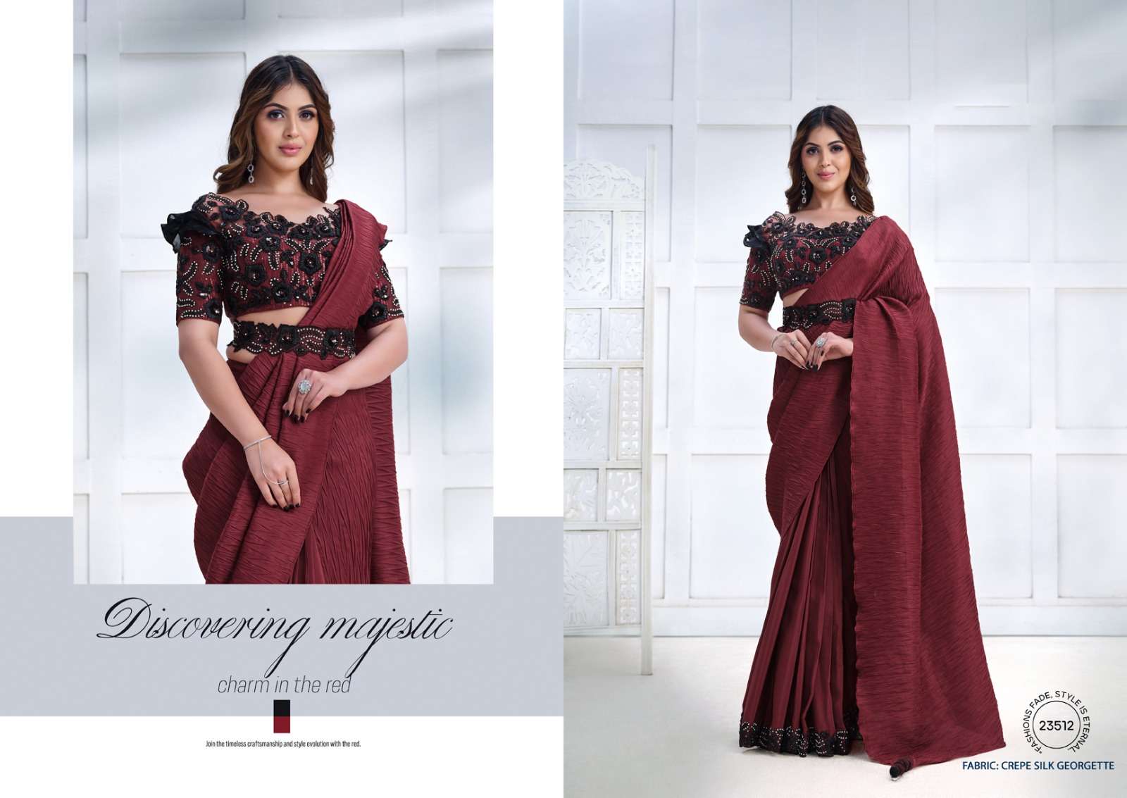 mahotsav moh manthan 23500 series majestic crape satin silk festive look saree catalog