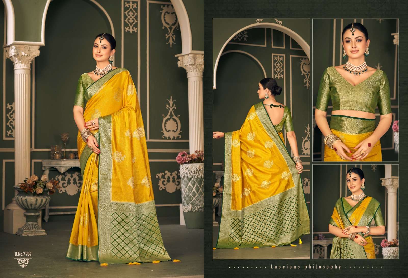 pink lotus pankh trisha royal tussar silk beautiful look saree catalog