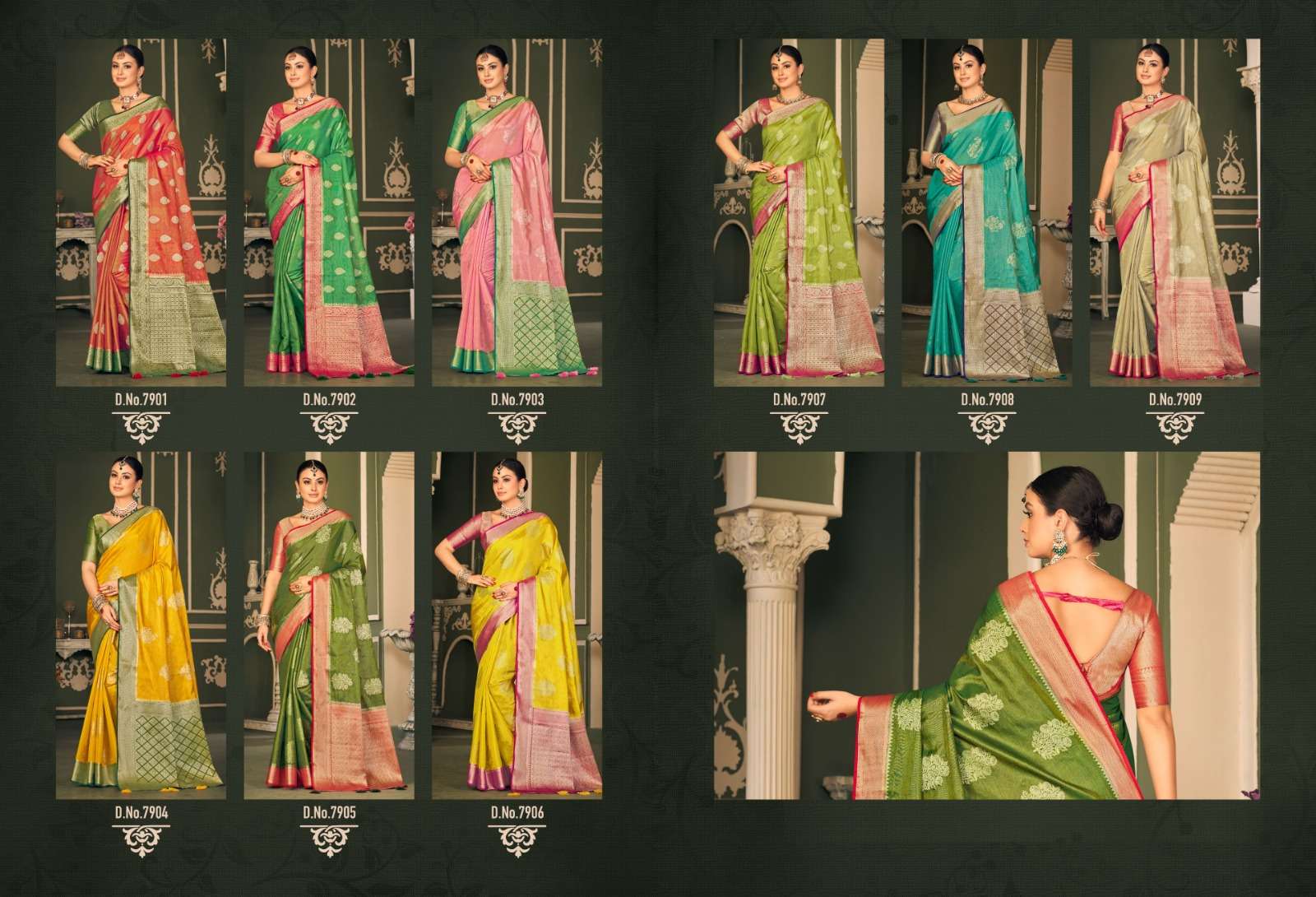 pink lotus pankh trisha royal tussar silk beautiful look saree catalog