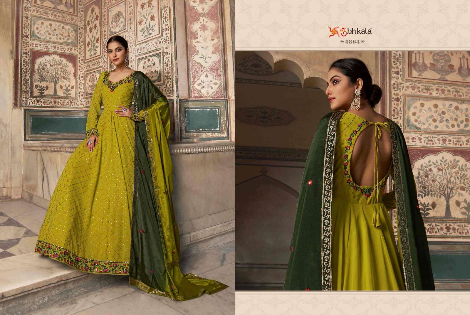 shubhakala flory vol 30 georgette elegant look gown with dupatta catalog
