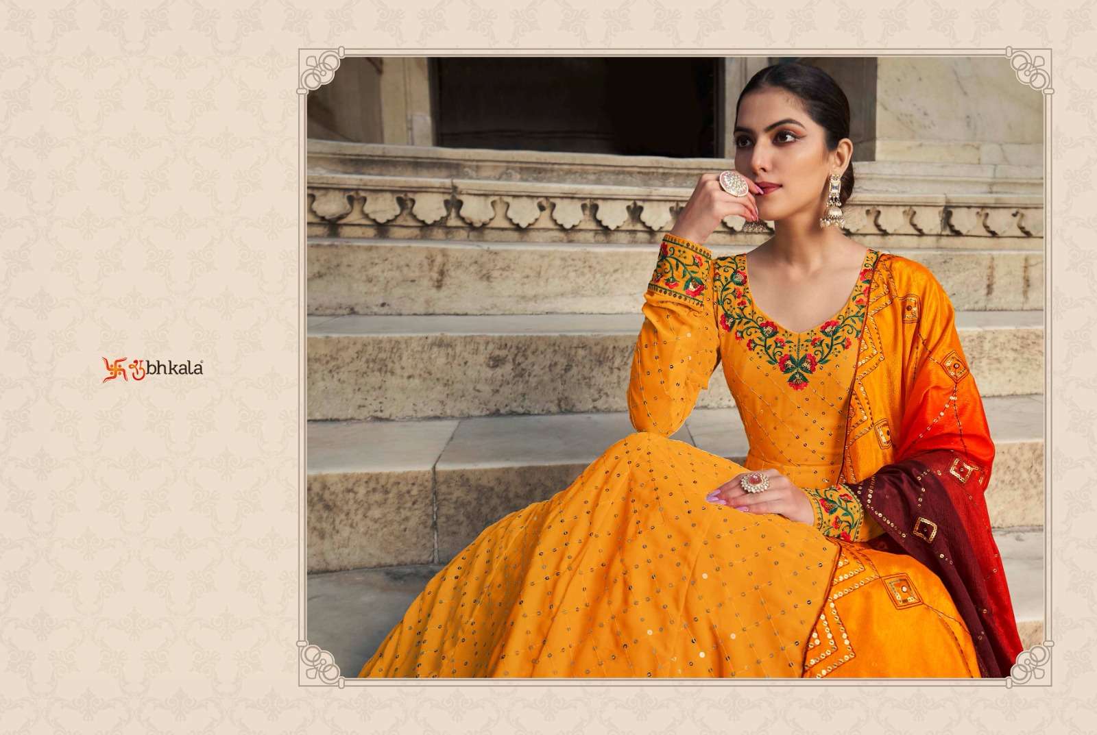 shubhakala flory vol 30 georgette elegant look gown with dupatta catalog