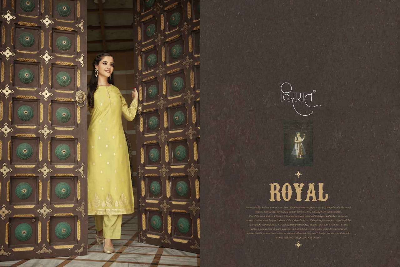 virasat royal viscose beautiful look kurti pant with dupatta catalog