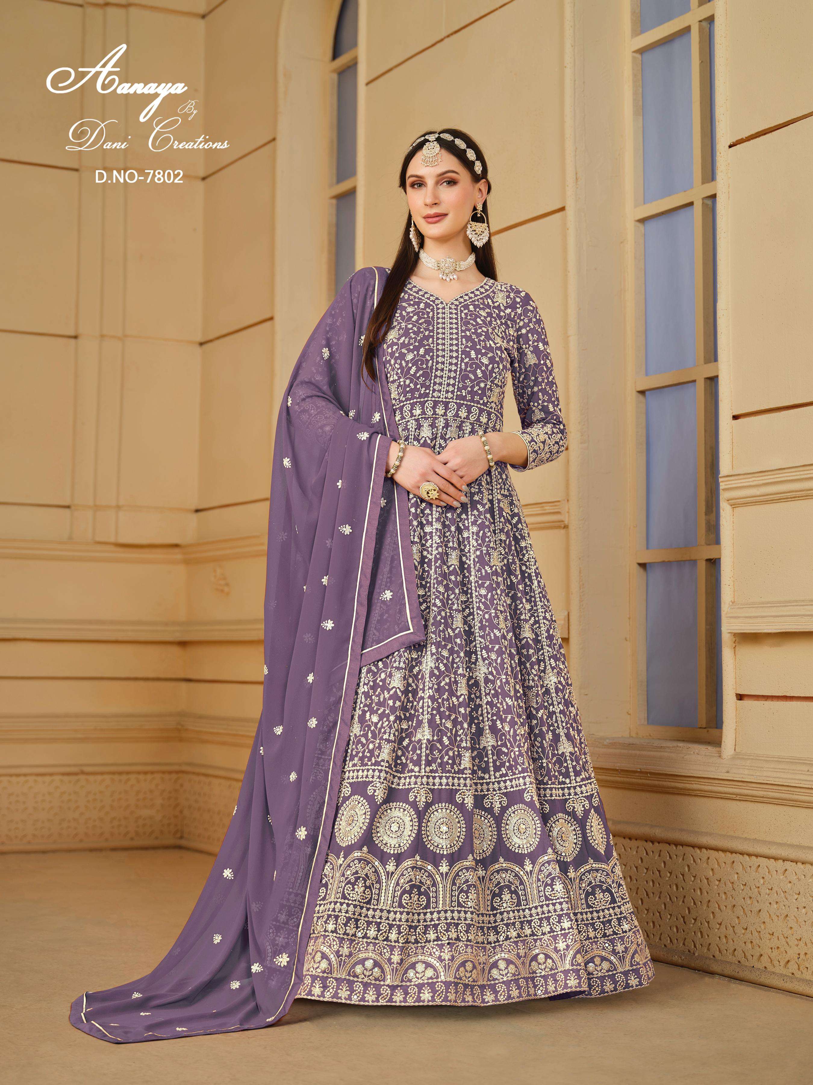 dani aanaya 7800 series vol 178 georgette regal look salwar suit catalog