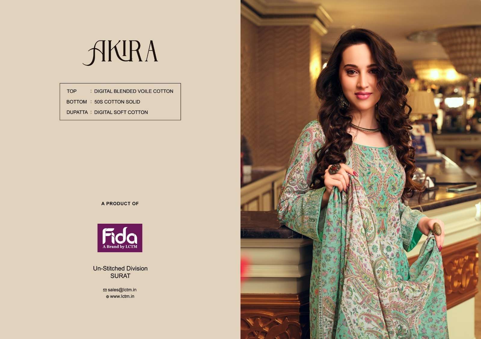 fida akira digital blended voile cotton elegant salwar suit catalog