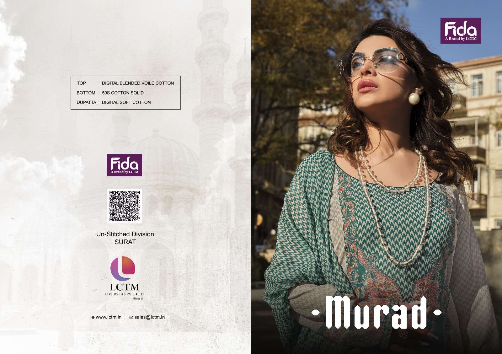 fida murad digital blended voile cotton innovative look salwar suit catalog