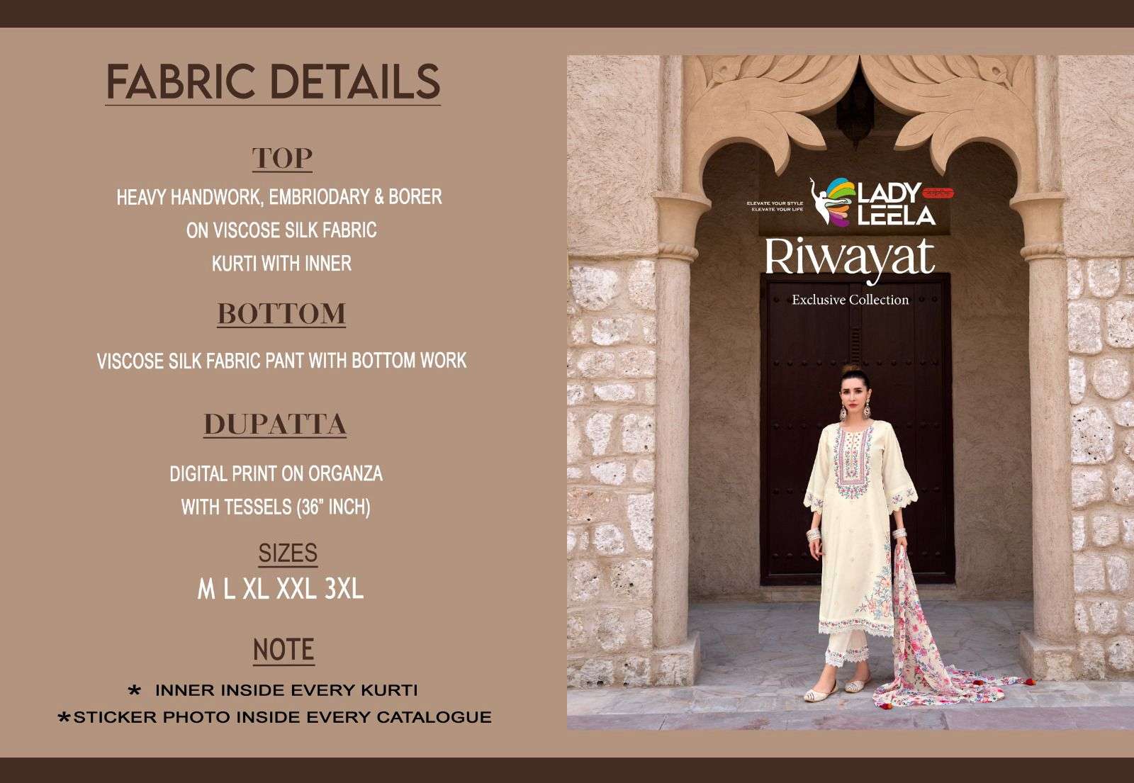 lady leela riwayat viscose silk new and modern look top bottom with dupatta catalog
