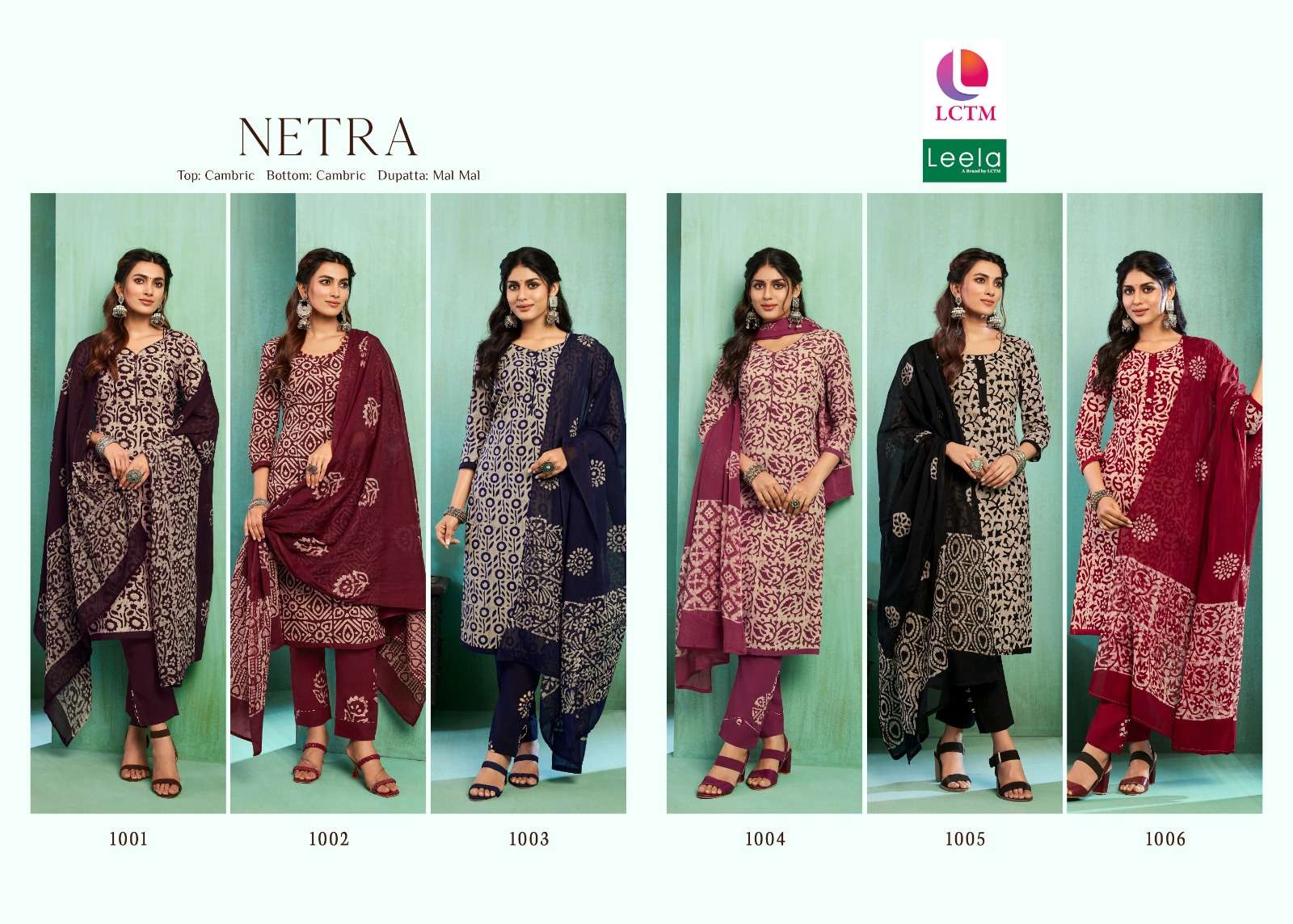 lctm overseas netra cambric cotton regal look salwar suit catalog