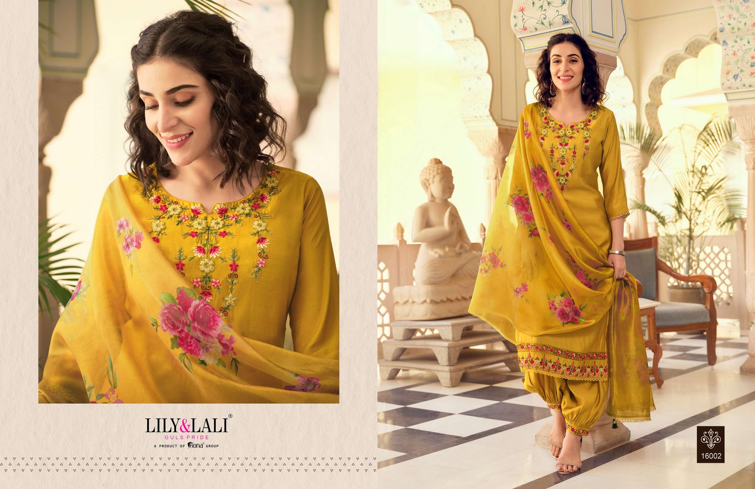 lily and lali afghani  2 silk festive look top bottom with dupatta catalog