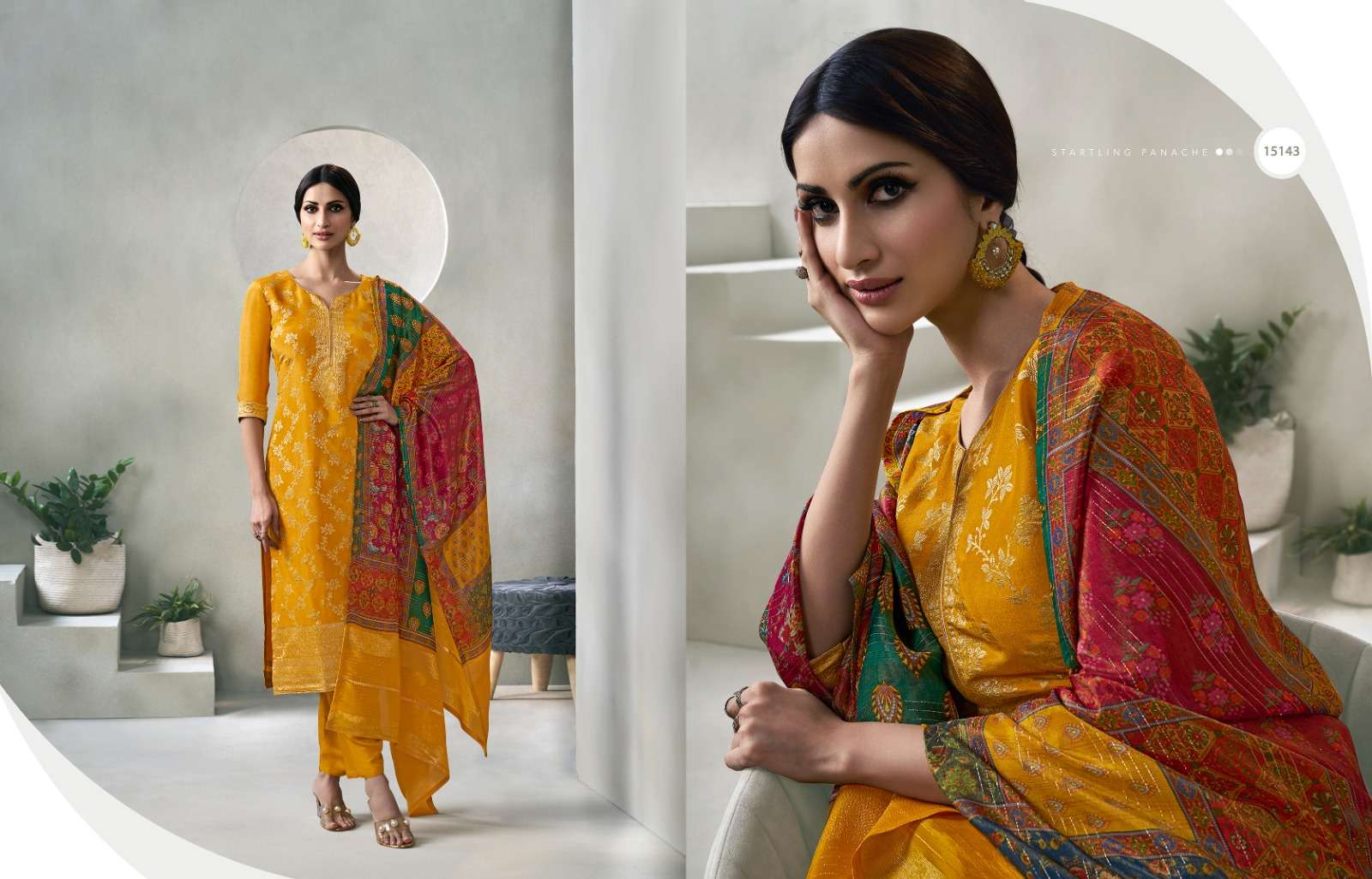 meera trendz zisa glory Crystal weaving jacquard catchy look salwar suit catalog