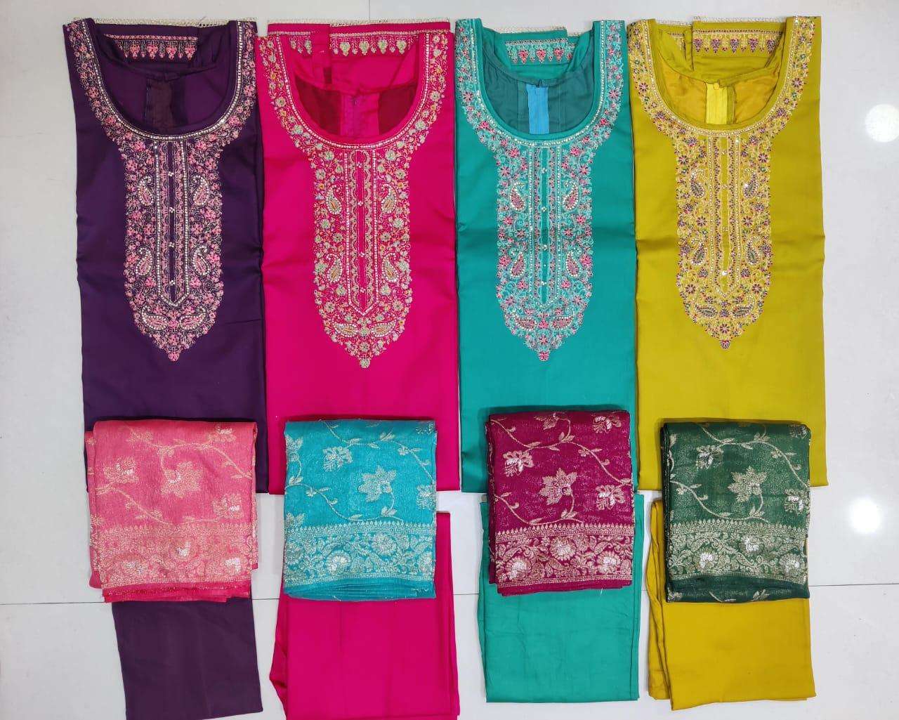 panch kahani jam silk embroidary elegant look salwar suit catalog