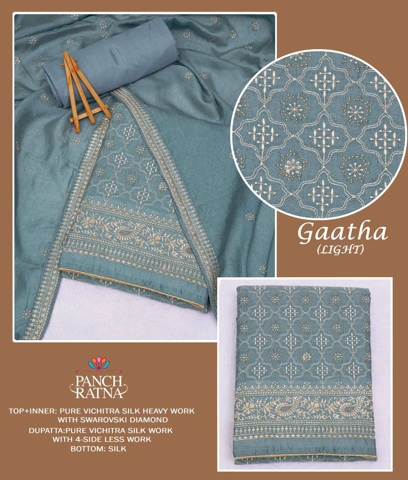 panch ratna gaatha vichitra silk innovative look salwar suit catalog