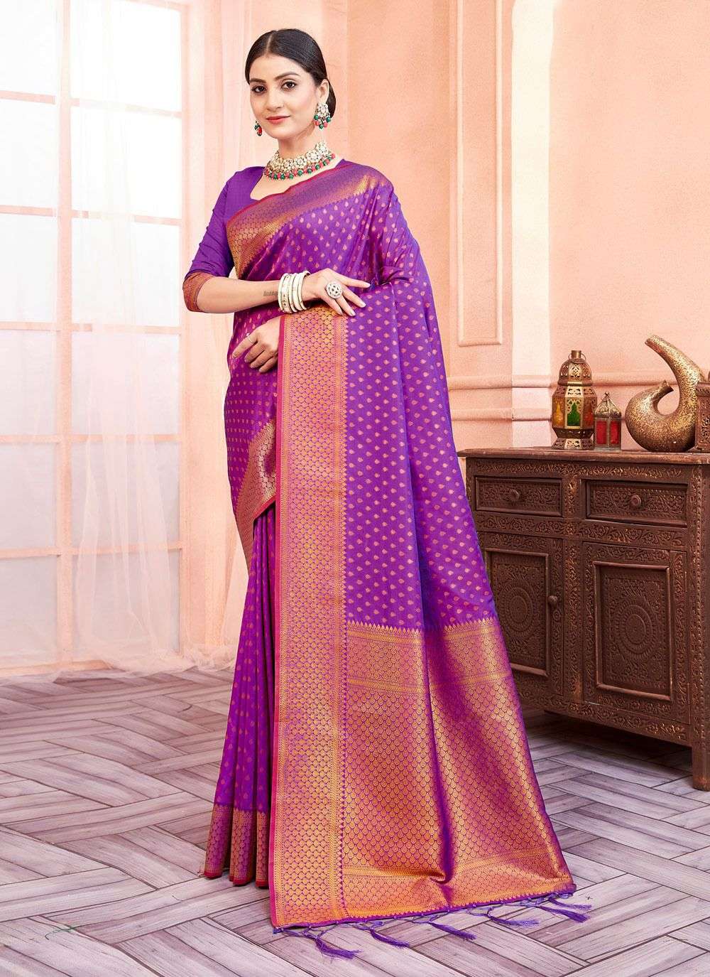 sangam prints bunawat supreme silk silk beautiful look saree catalog