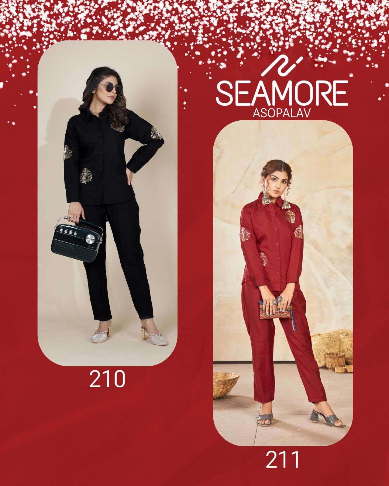 seamore Asopalav d no 210 And 211 Premium Modal Silk  innovative look shirt and pant size set