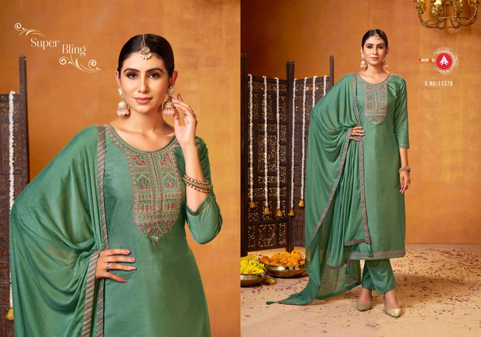 triple aaa blizz soft silk catchy look salwar suit catalog