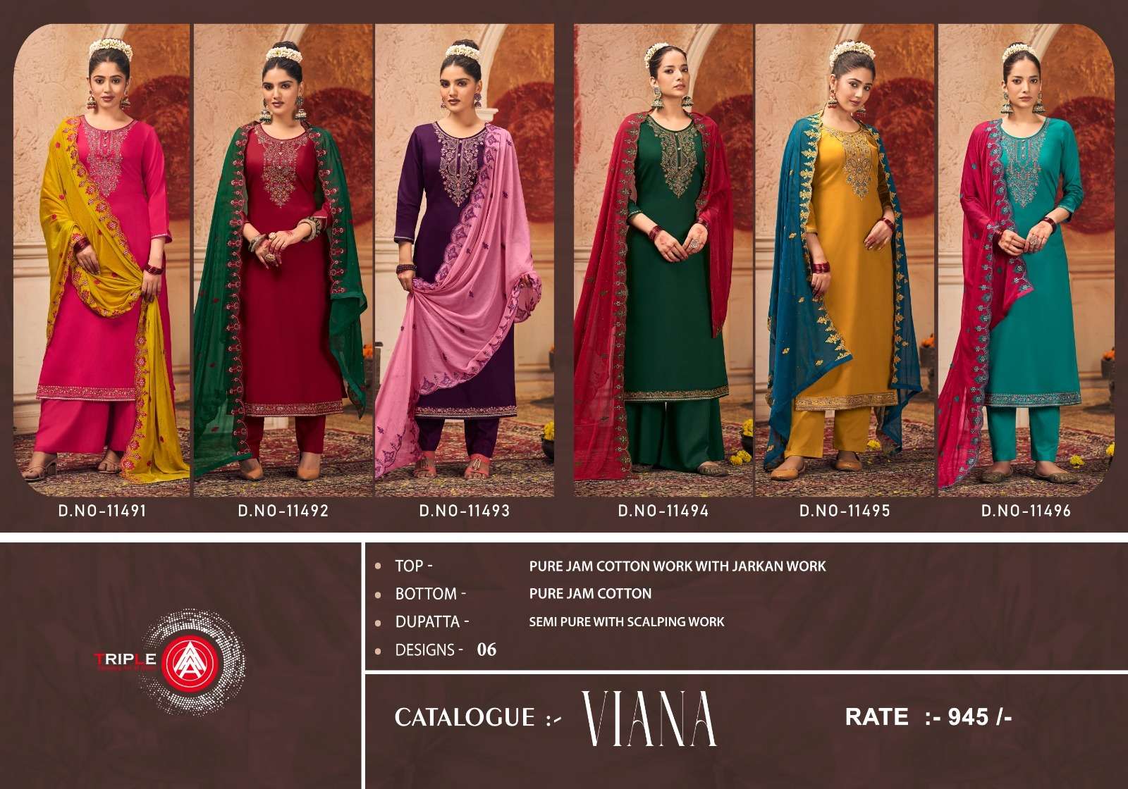 triple aaa viana jam cotton innovative look salwar suit catalog