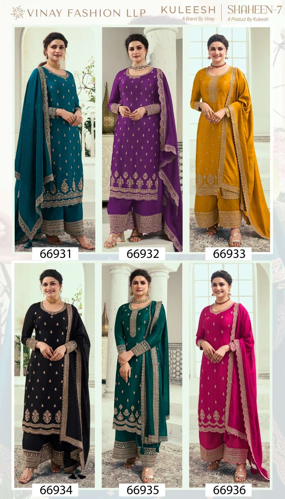 vinay fashion kuleesh shaheen 7 georgette attrective look salwar suit catalog