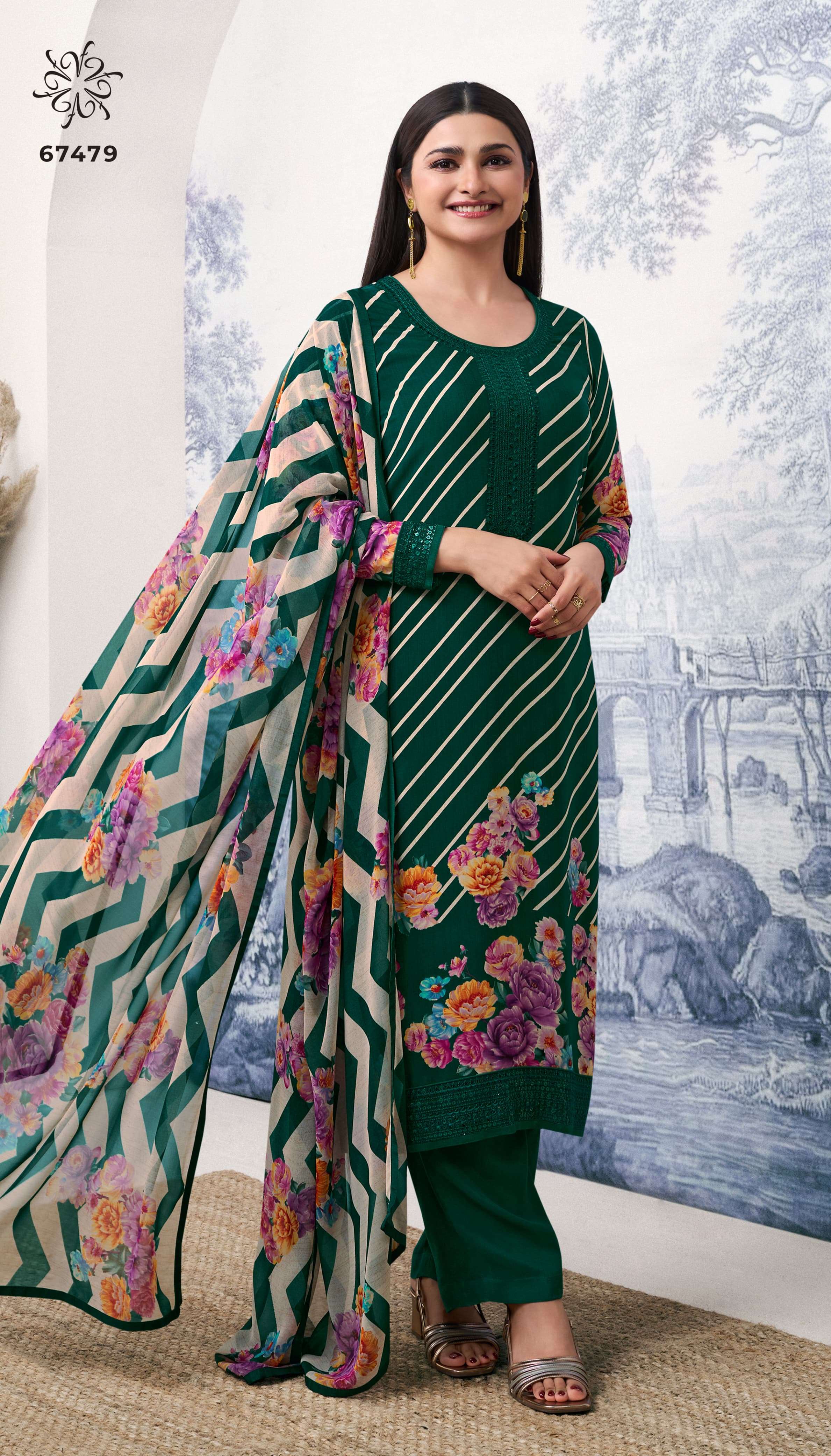 vinay fashion silkina royal crape 44 embroidery royal crape gorgeous look salwar suit catalog