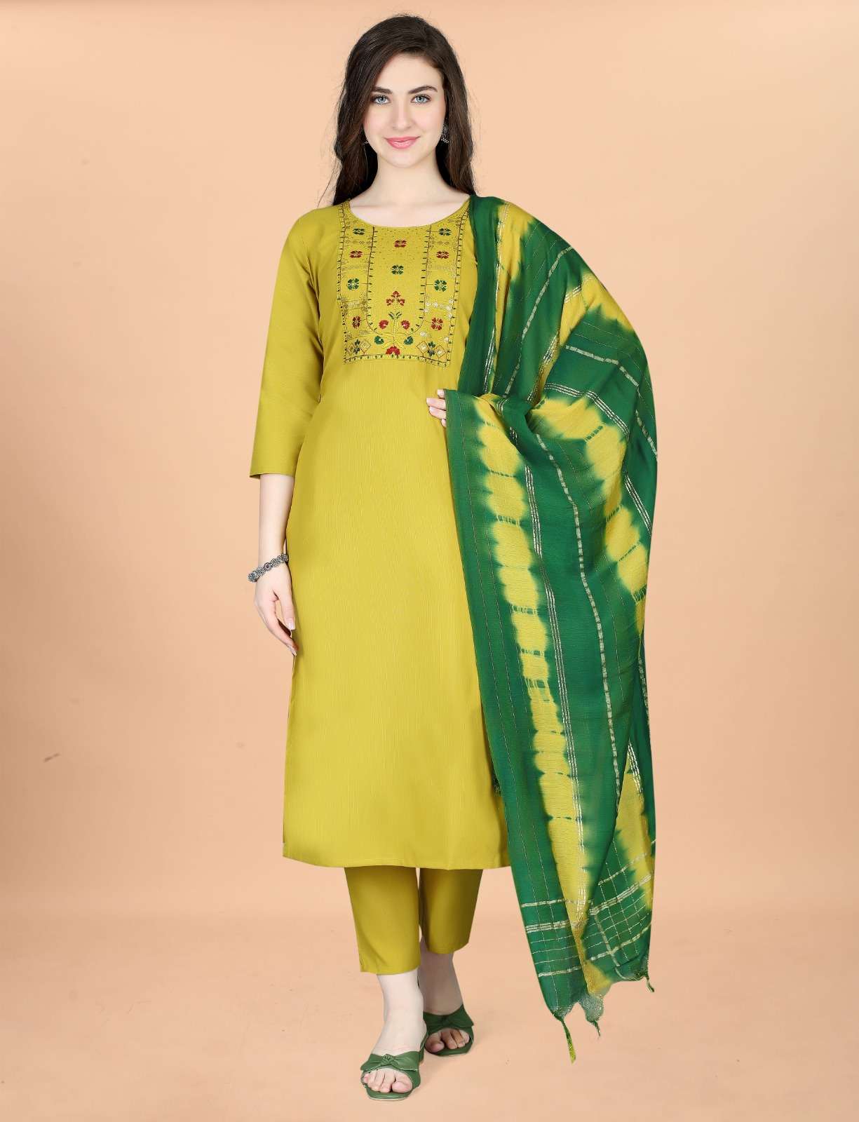 vivera international player 3 cotton new and modern look top bottom with dupatta  size set