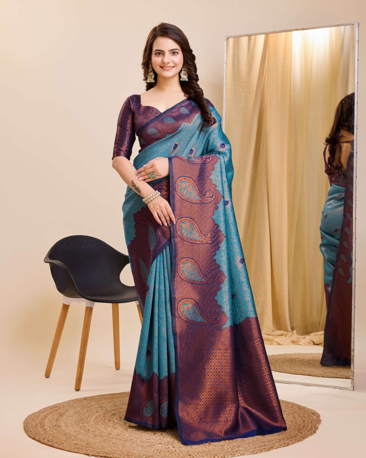 vivera international shreejee 3 banarsi silk innovative look saree catalog
