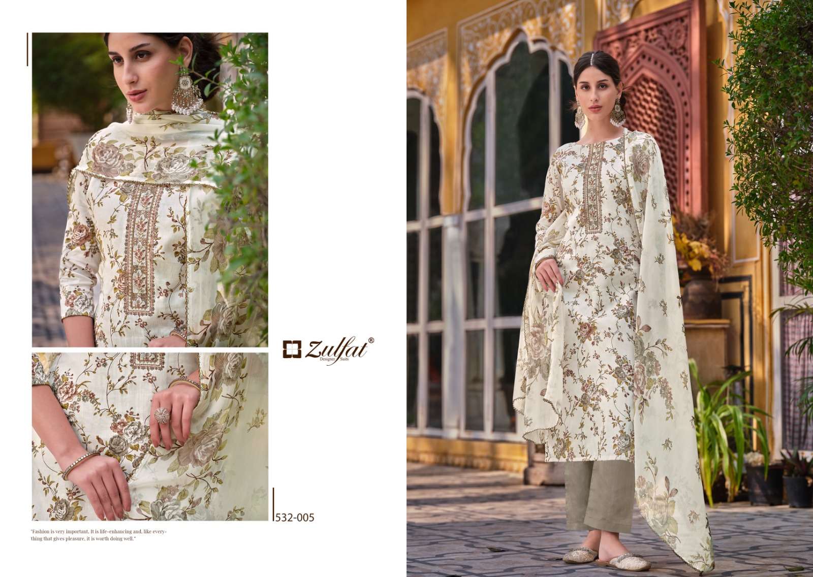 zulfat designer suits qainaat jam cotton elegant look salwqar suit catalog
