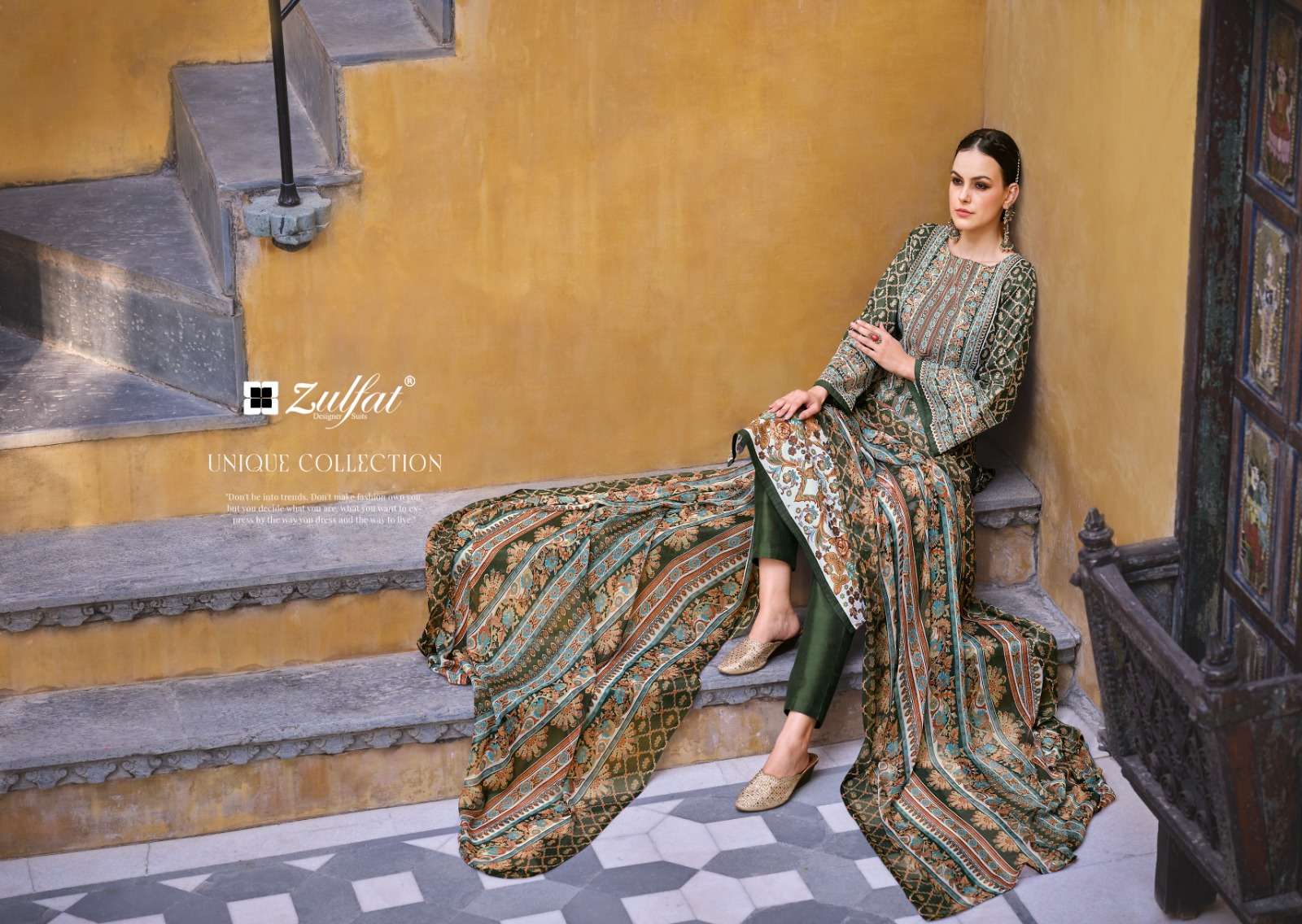 zulfat designer suits sabira pure cotton attrective look salwar suit catalog