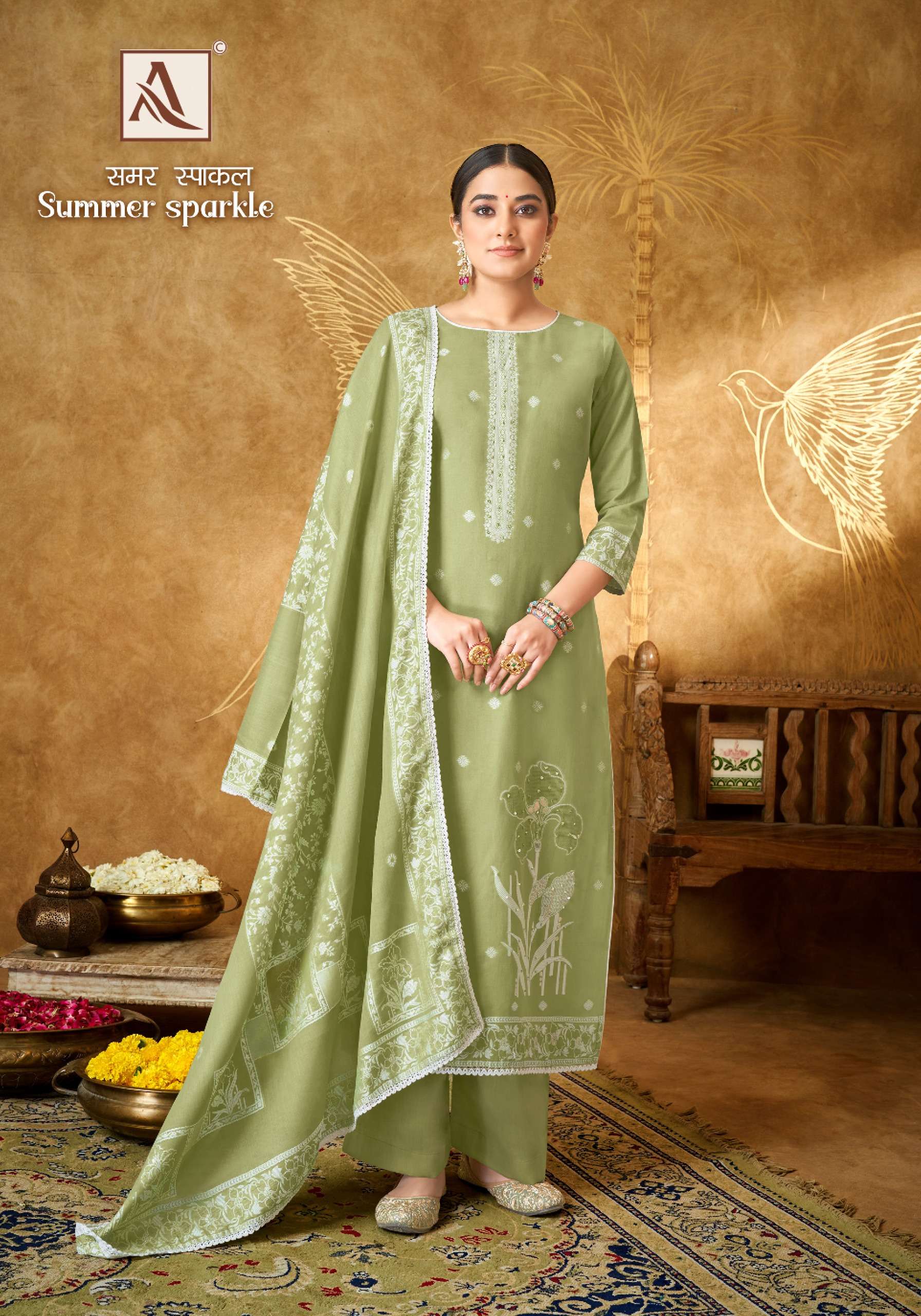alok suit summer sparkle Premium cotton innovative look salwar suit catalog