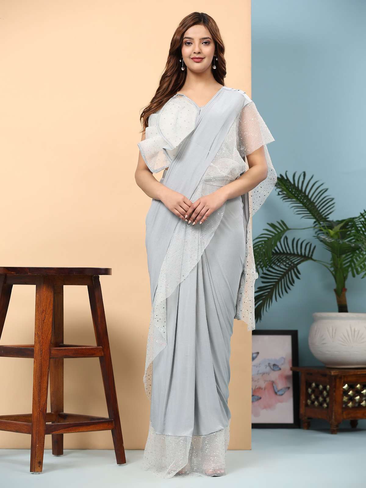 amoha tendz d no 10942 imported febrics decent look saree catalog