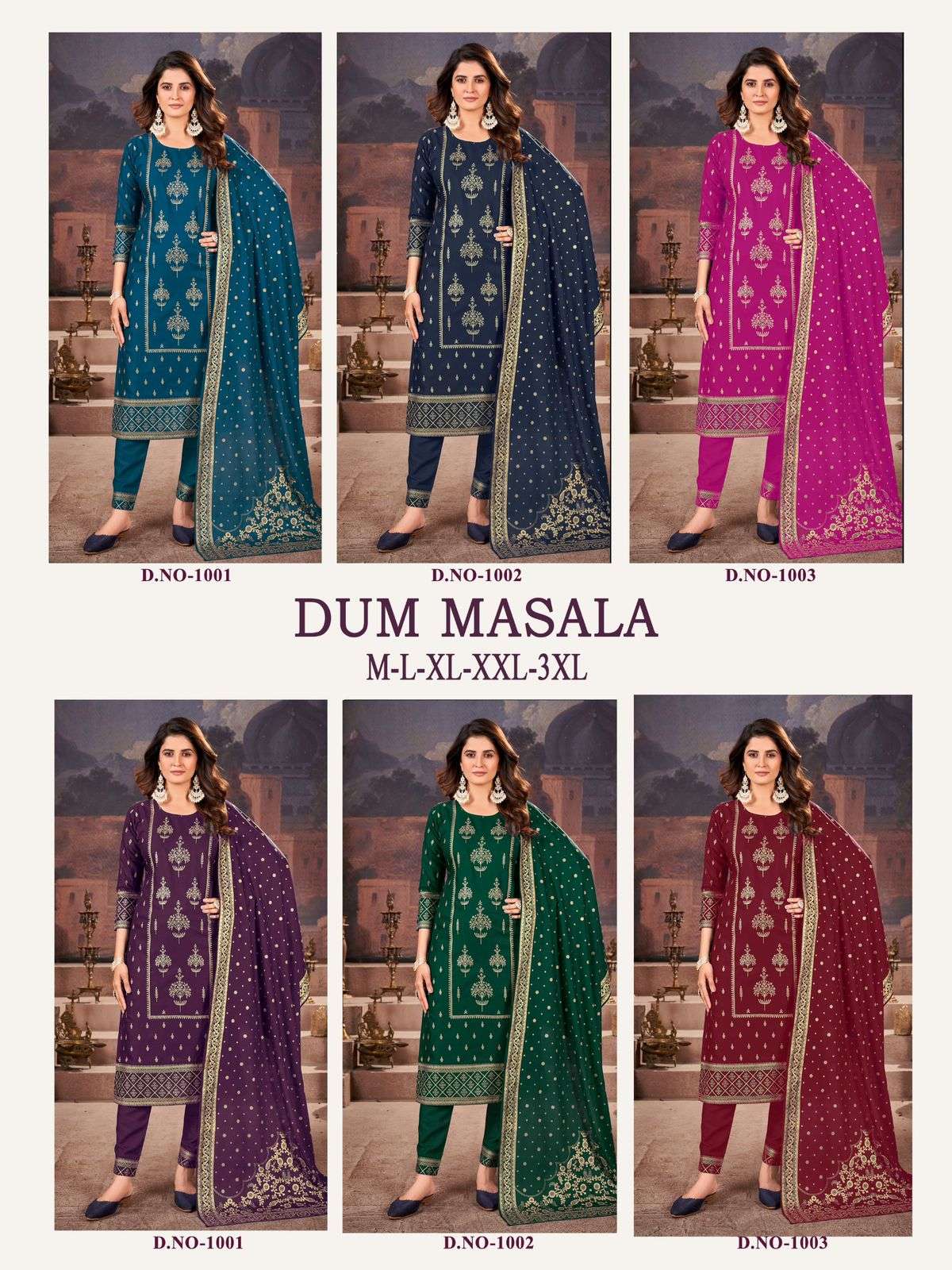 banwery dum masala rayon attractive look top bottom with dupatta  colour set 