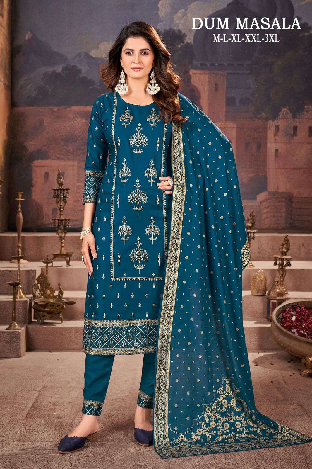banwery dum masala rayon attractive look top bottom with dupatta  colour set 