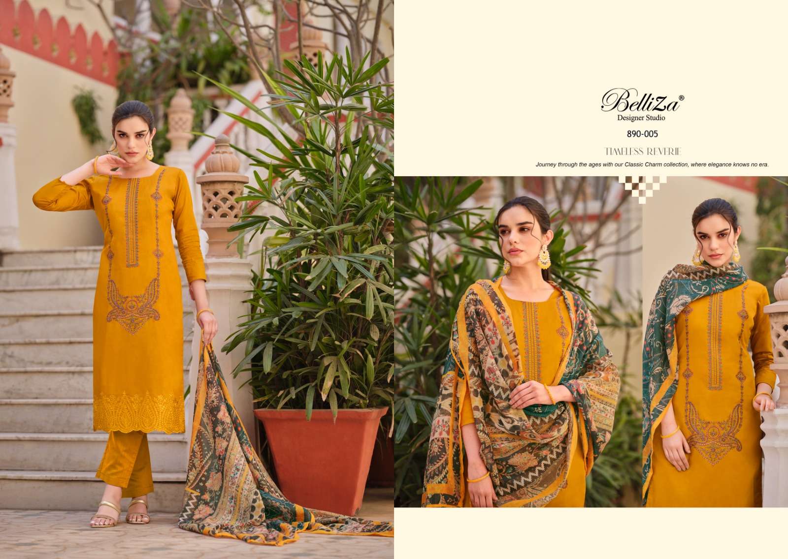 belliza designer studio jashn e ishq vol 3 jam  decent embroidery look salwar suit catalog