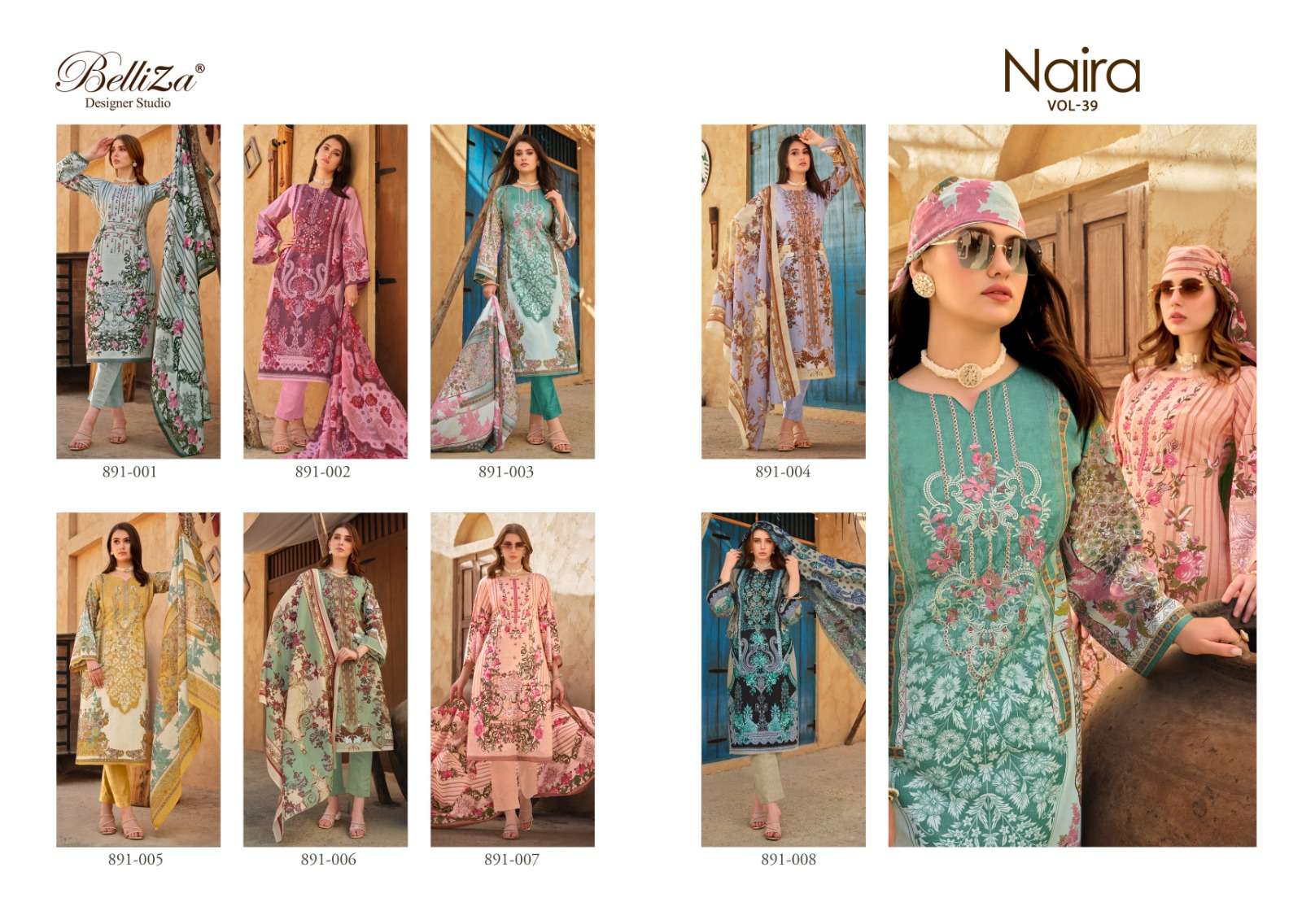 belliza designer studio naira vol 39 cotton innovative look salwar suit catalog