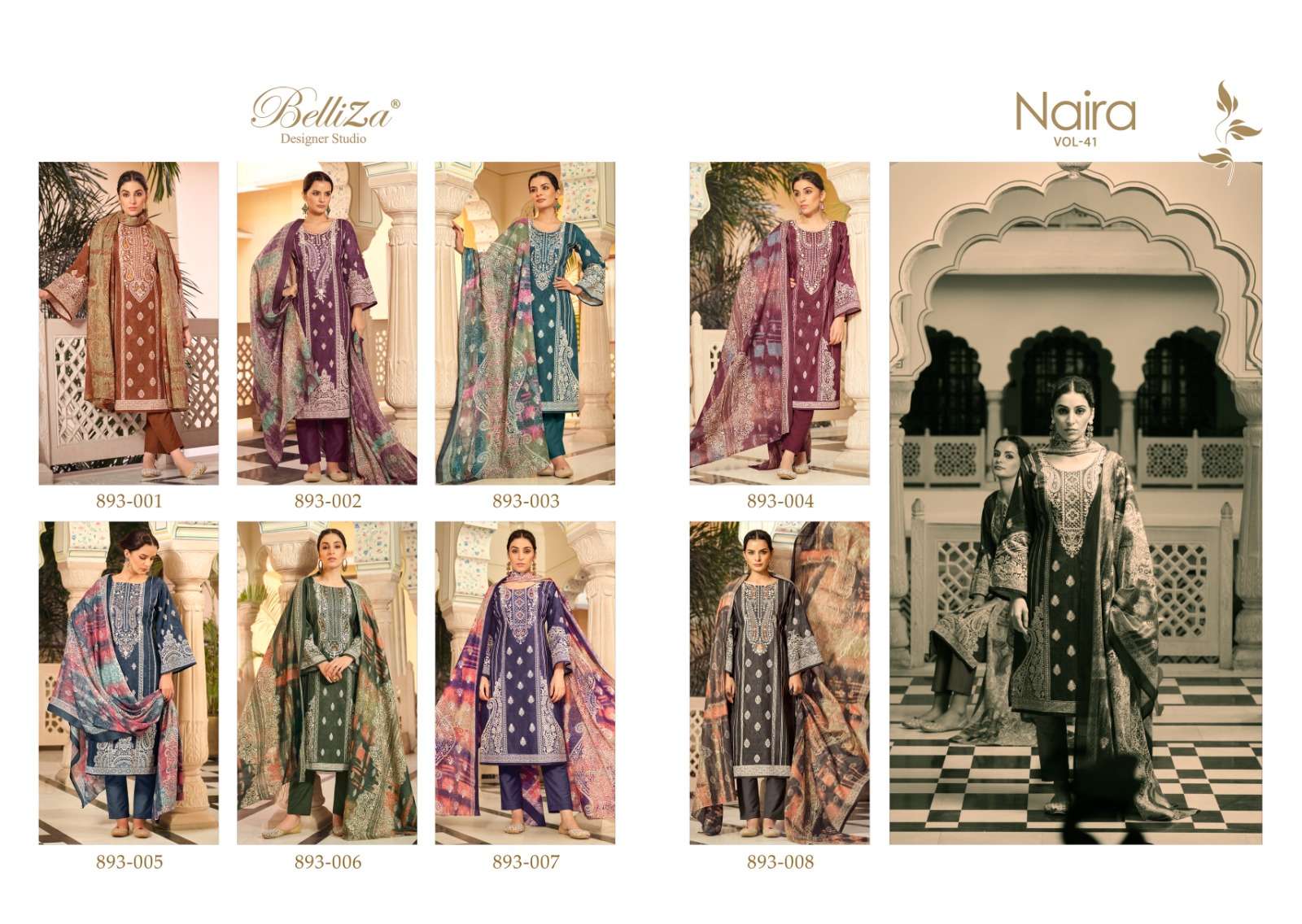 belliza designer studio naira vol 41 cotton catchy look salwar suit catalog