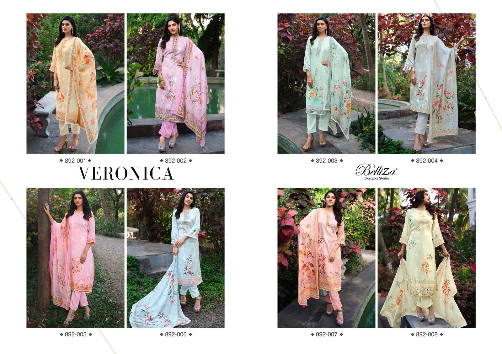 belliza designer studio veronica jam cotton innovative look salwar suit catalog