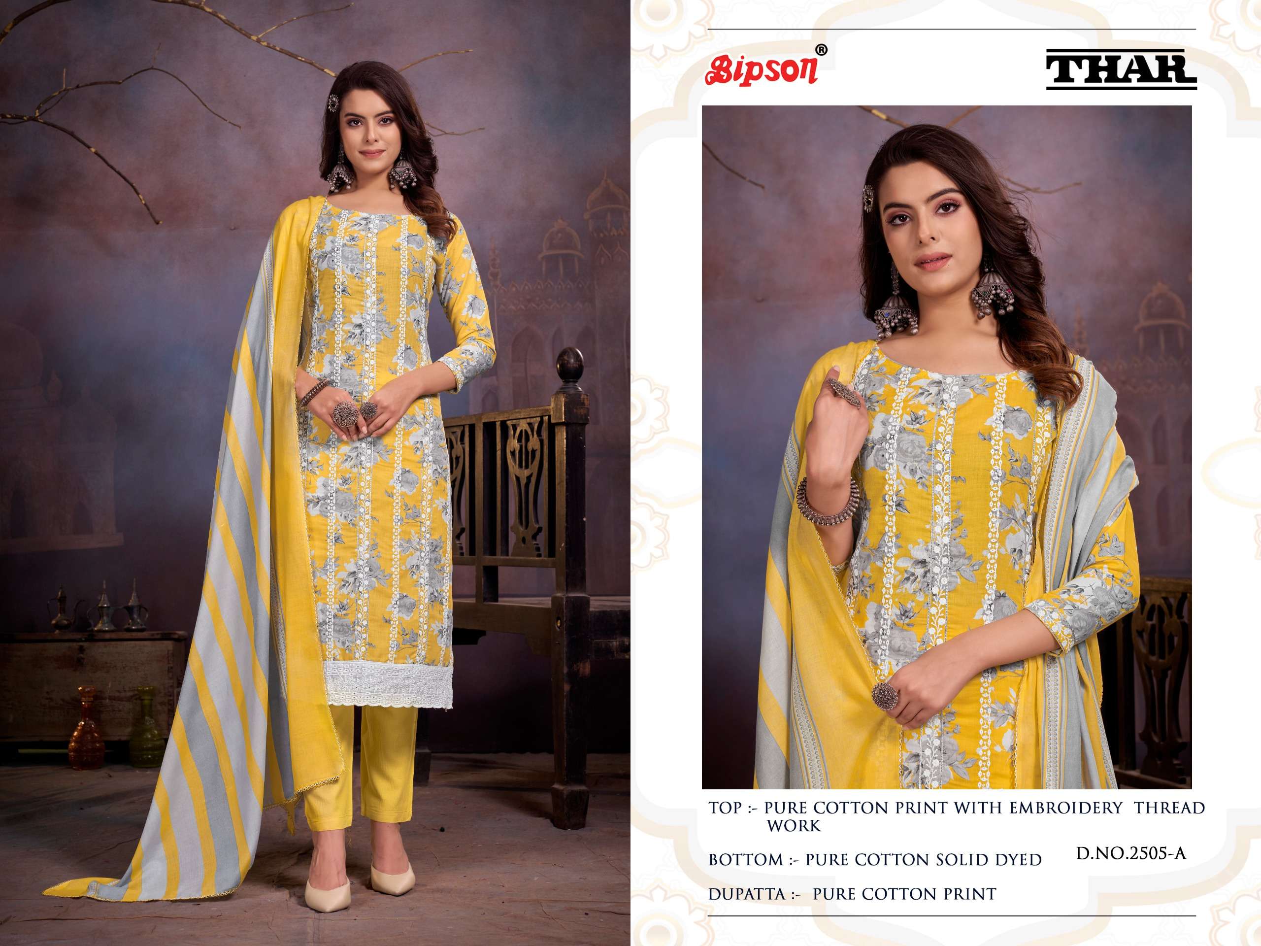 bipson thar 2505 cotton regal look salwar suit catalog