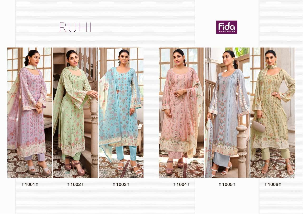 fida ruhi karachi cotton decent look  salwar suit catalog