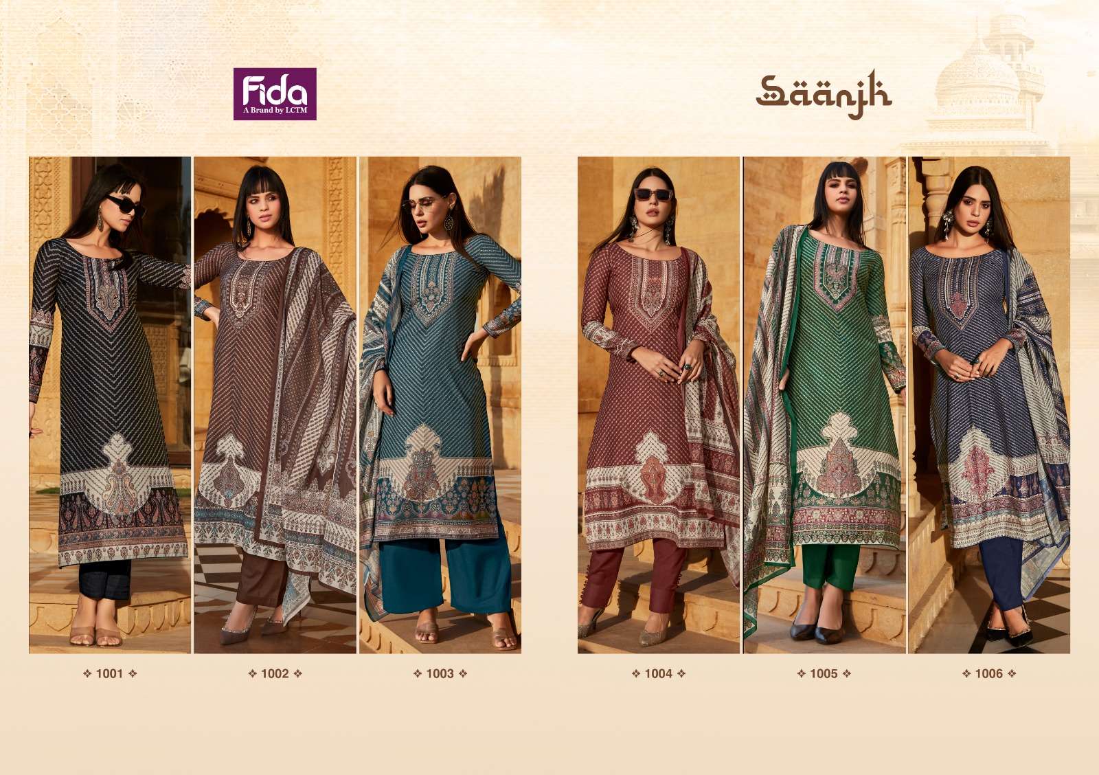 fida saanjh digital blended voile cotton elegant look salwar suit catalog