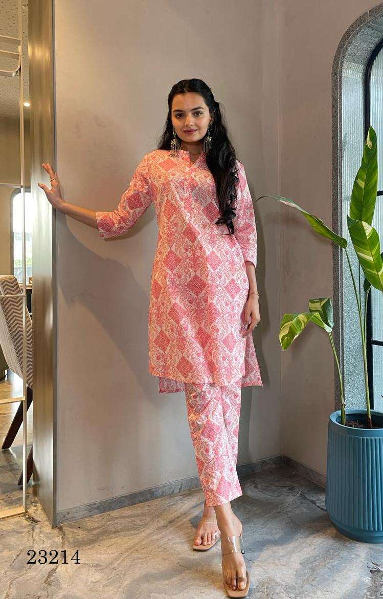 indira d no 23214 cotton cambric innovative look kurti with pant size set