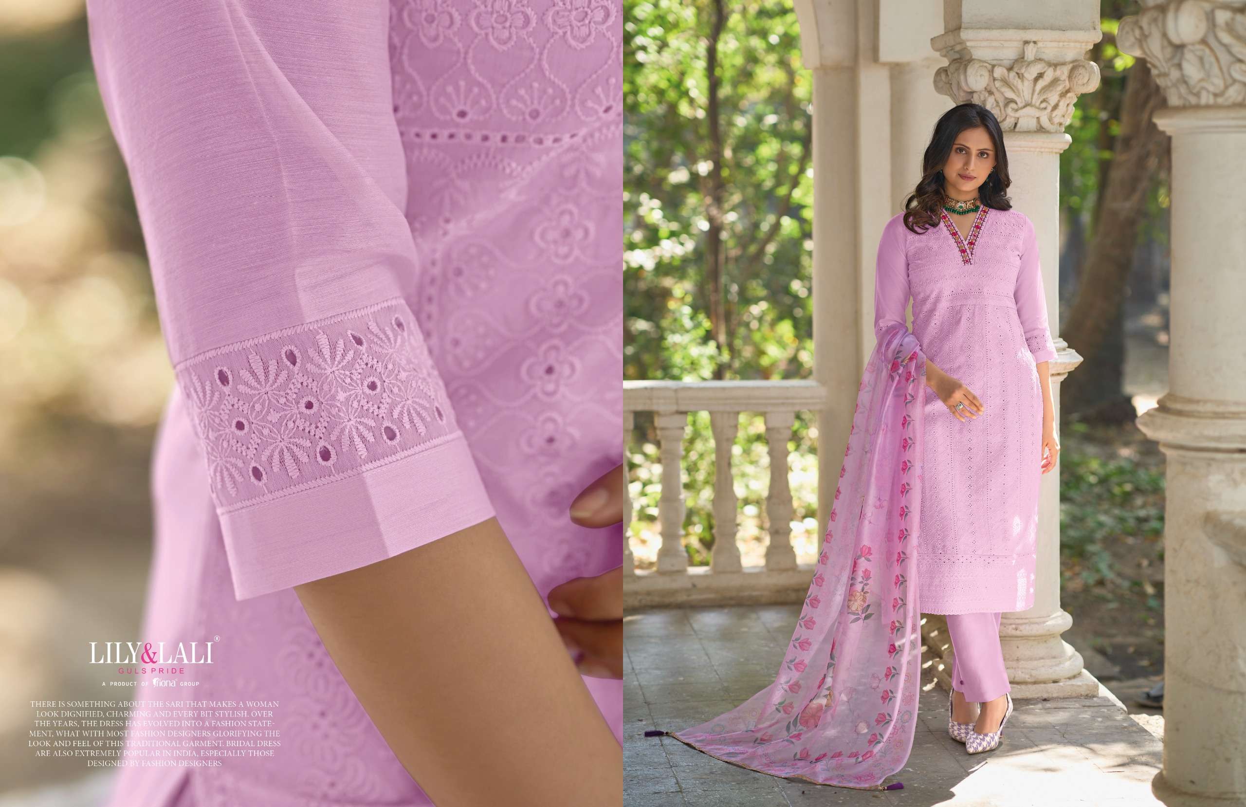 lily and lali kashish chanderi silk festive look top bottom with dupatta catalog