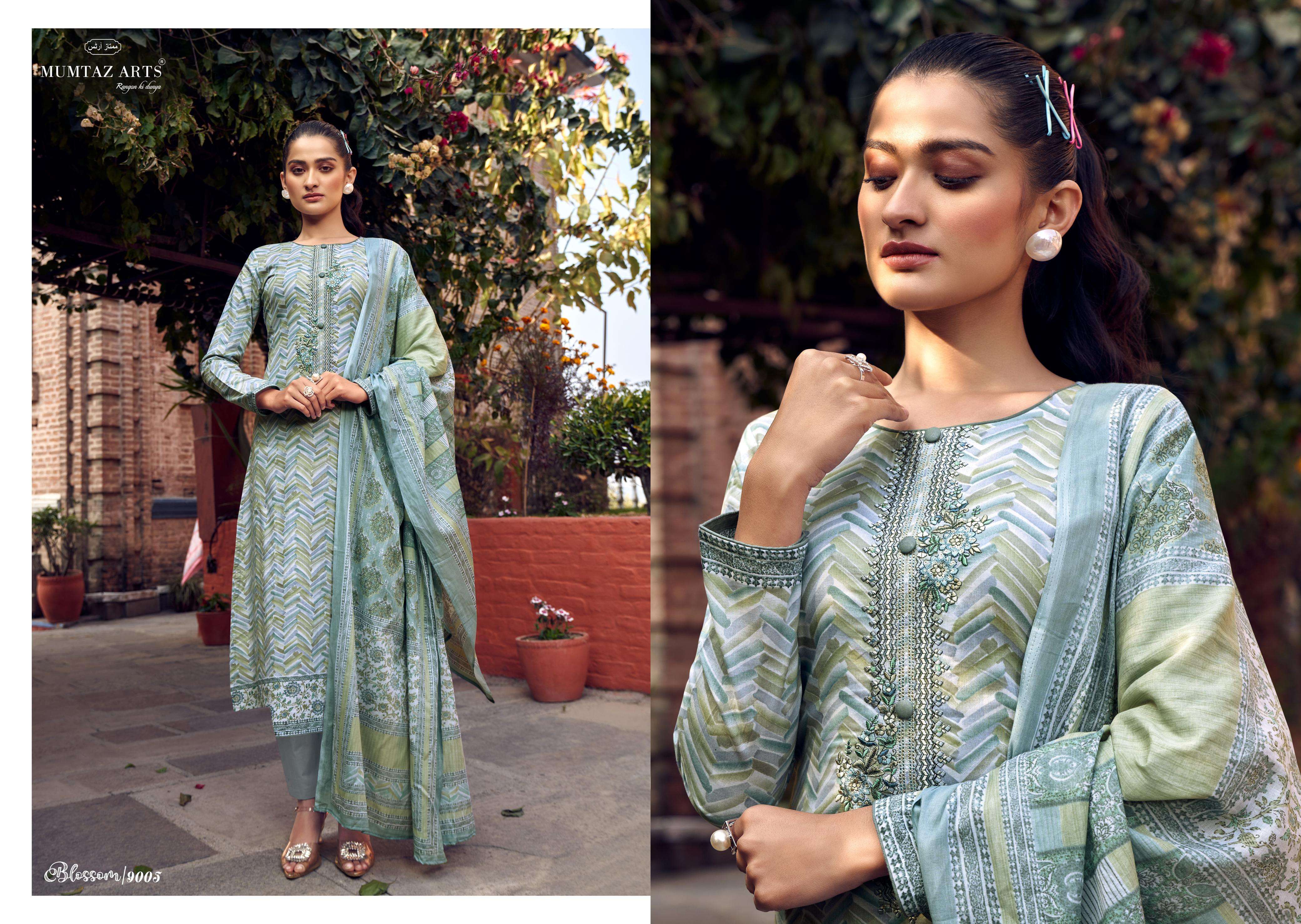 mumtaz art blossom karachi cotton regal look salwar suit catalog